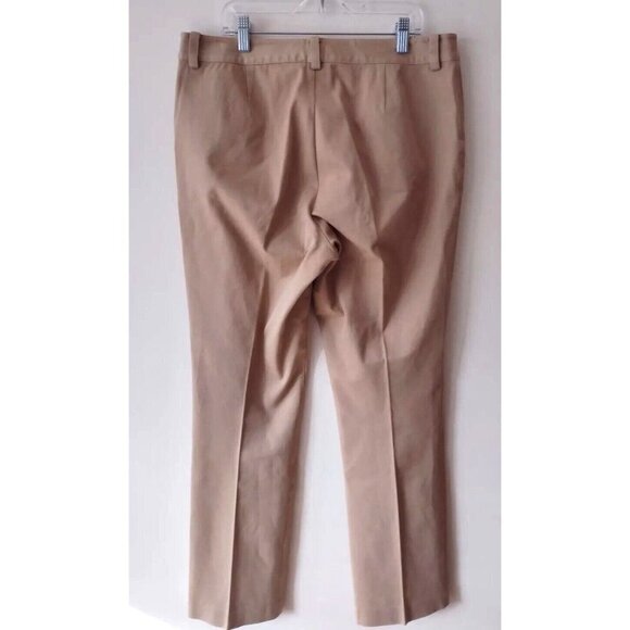 Lauren Ralph Lauren Dress Pants Womens Size 8 Tan Flat Front Zip Pockets Stretch - Picture 2 of 16